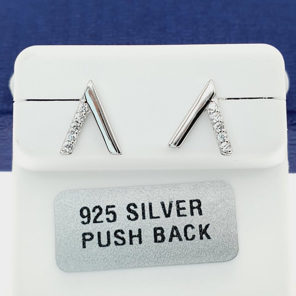 925 Sterling Silver CZ Stud Earrings for Women/Girl, US925P1035